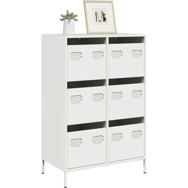 vidaXL Hoge kast 68x39x101,5 cm staal wit