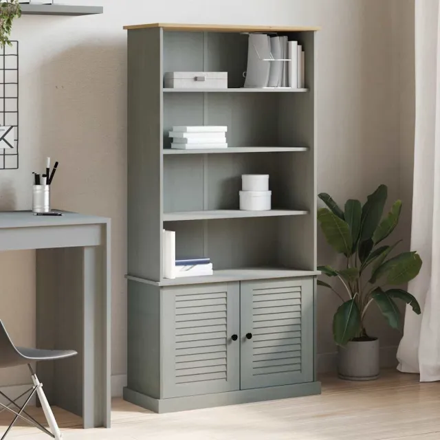 vidaXL Boekenkast VIGO 85x35x170 cm massief grenenhout grijs