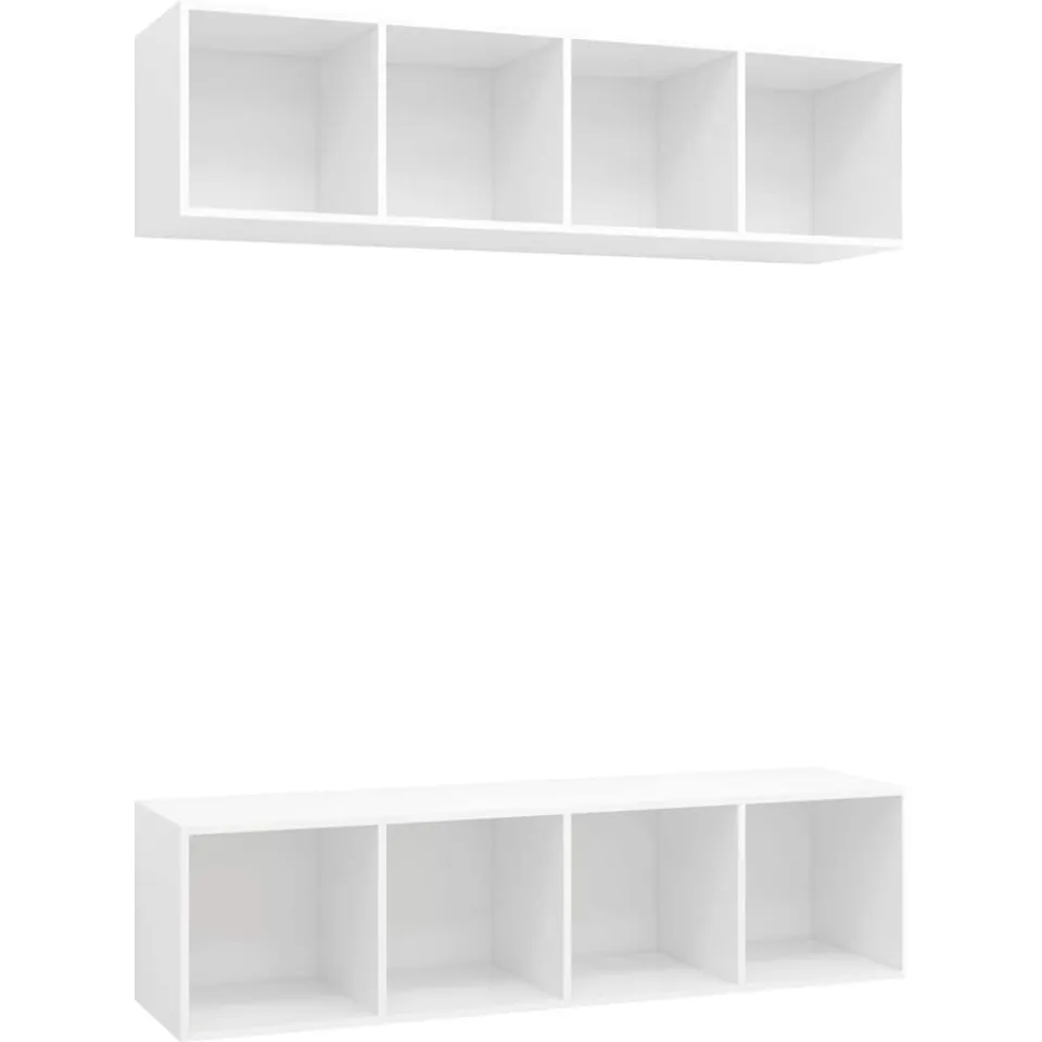 vidaXL Tv-wandmeubelen 2 st bewerkt hout wit, foto 3