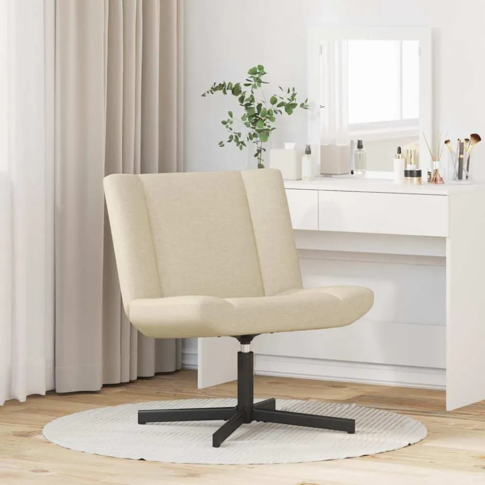 vidaXL Draaistoel Crèmekleurig 63 x 75 x 76 cm Stof, foto 3