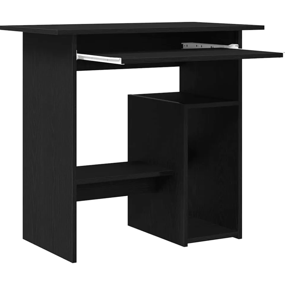 vidaXL Bureau 80x45x74 cm spaanplaat zwart eikenkleurig, foto 4