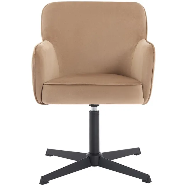 Vente-unique Bureaustoel - Fluweel - Beige en zwart - CAPULI