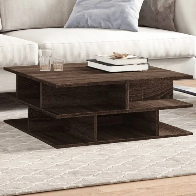 vidaXL Salontafel 70x70x29 cm bewerkt hout bruin eikenkleur, foto 2