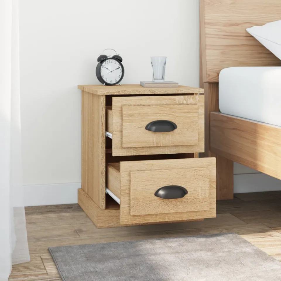 vidaXL Nachtkastje 39x39x47,5 cm bewerkt hout sonoma eikenkleurig, foto 3