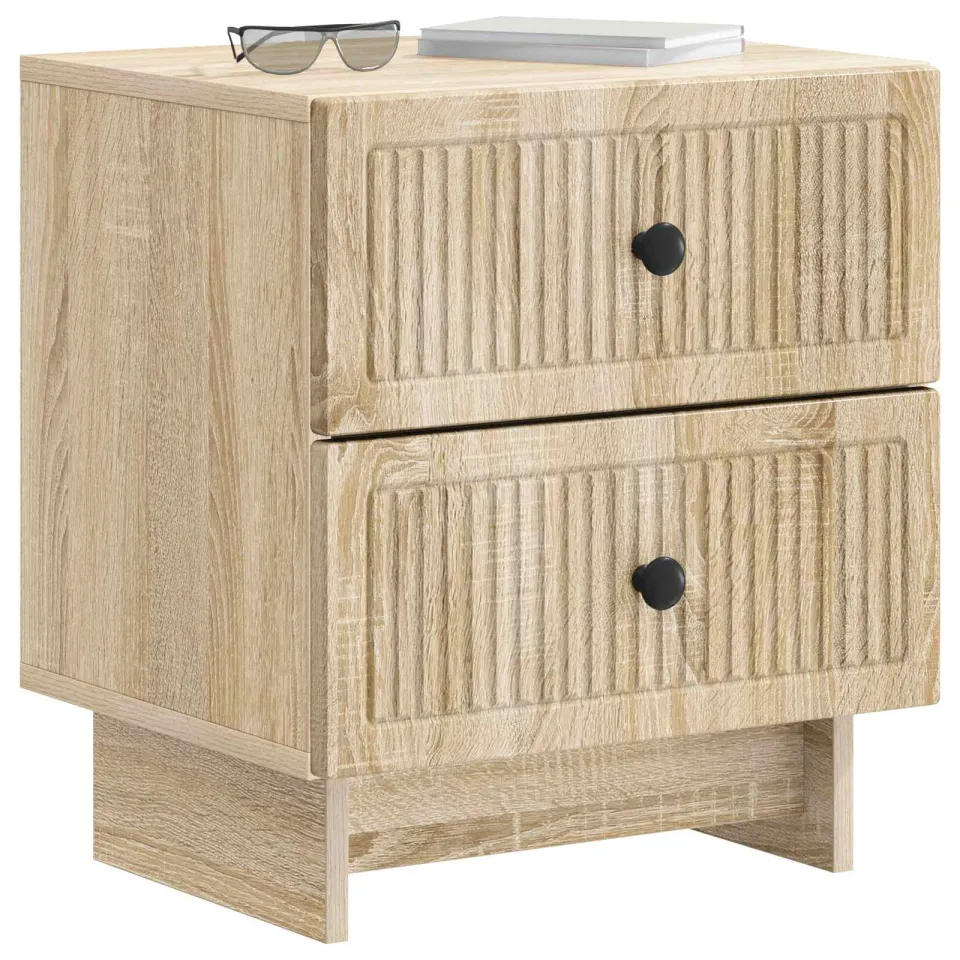 vidaXL Nachtkastje Sonoma Eiken 43 x 34,5 x 47,5 cm Bewerkt hout Bruin