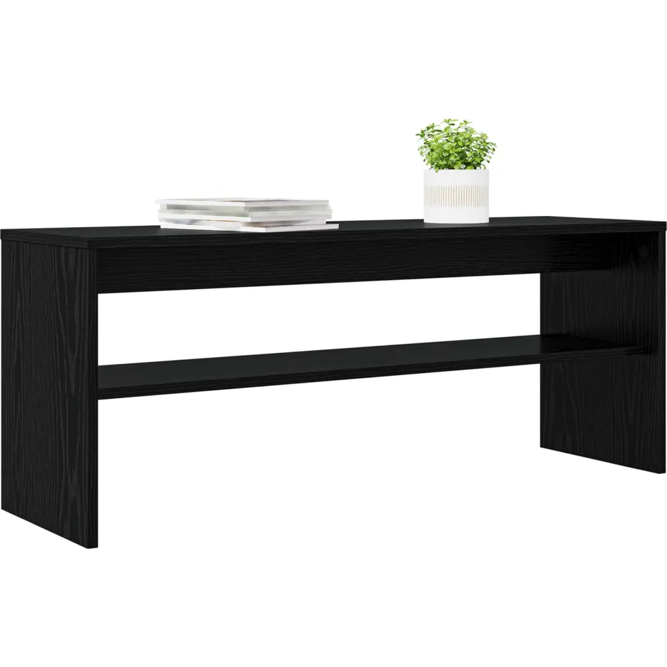 vidaXL TV-kast 100 x 30 x 40 cm Zwart Eiken Bewerkt hout