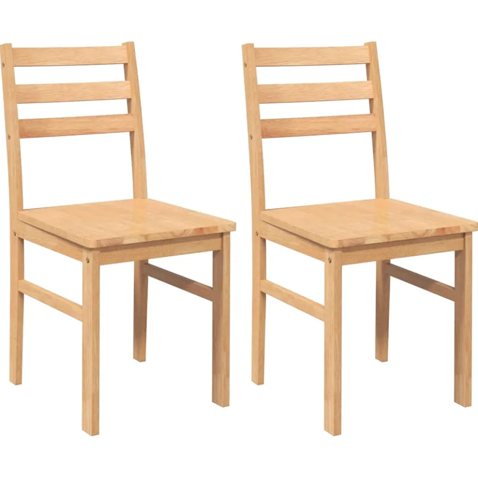 vidaXL Eetkamerstoelen 2 st massief hout rubber Bruin