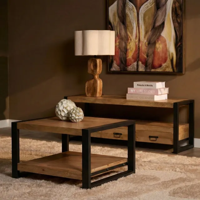 Starfurn Salontafel Britt - Bruin - 80x80x40 cm