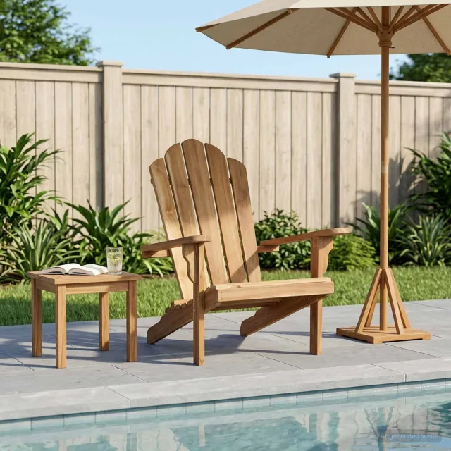 vidaXL Tuinstoel Adirondack Naturel Massief Teakhout Bruin