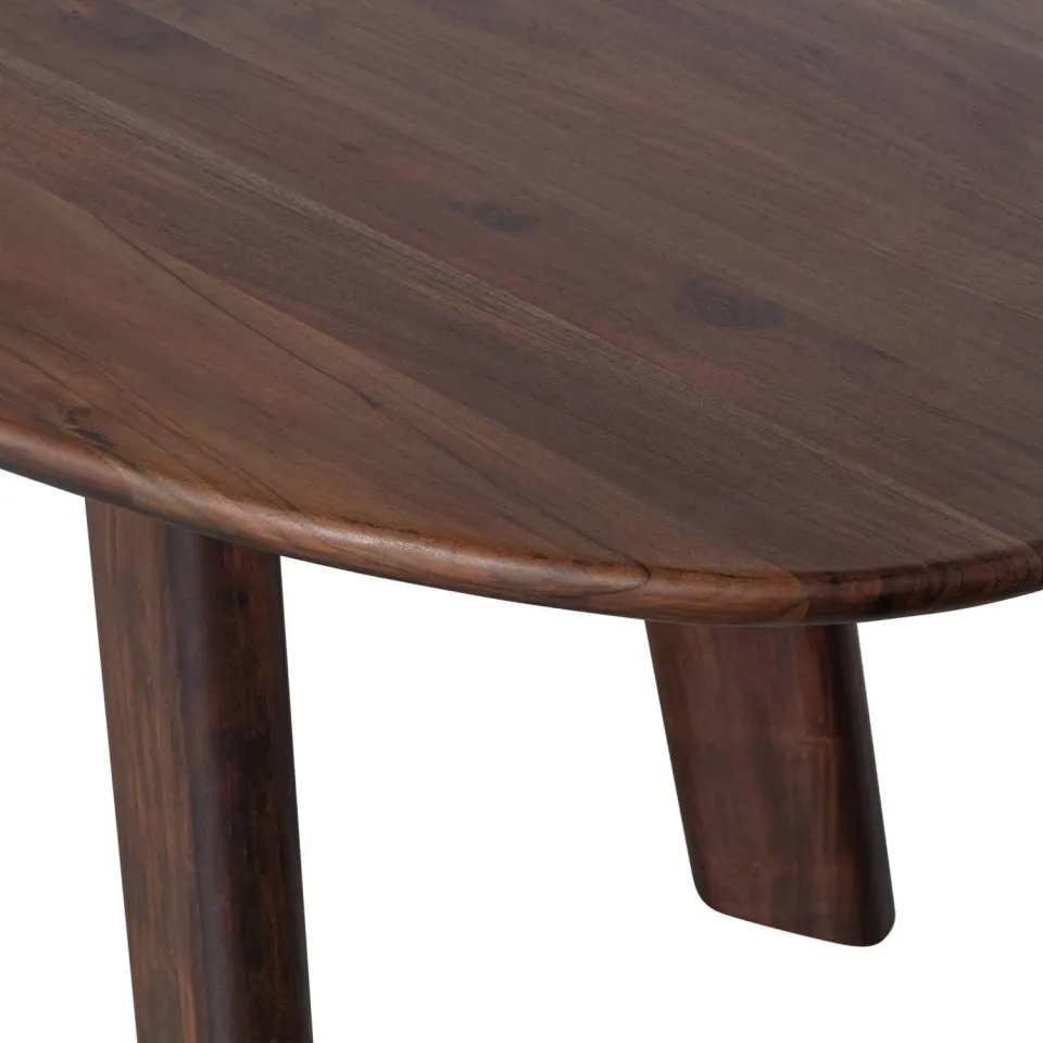 WOOOD Roundly Eetkamertafel - Mangohout - Walnoot - 76x200x100, foto 5
