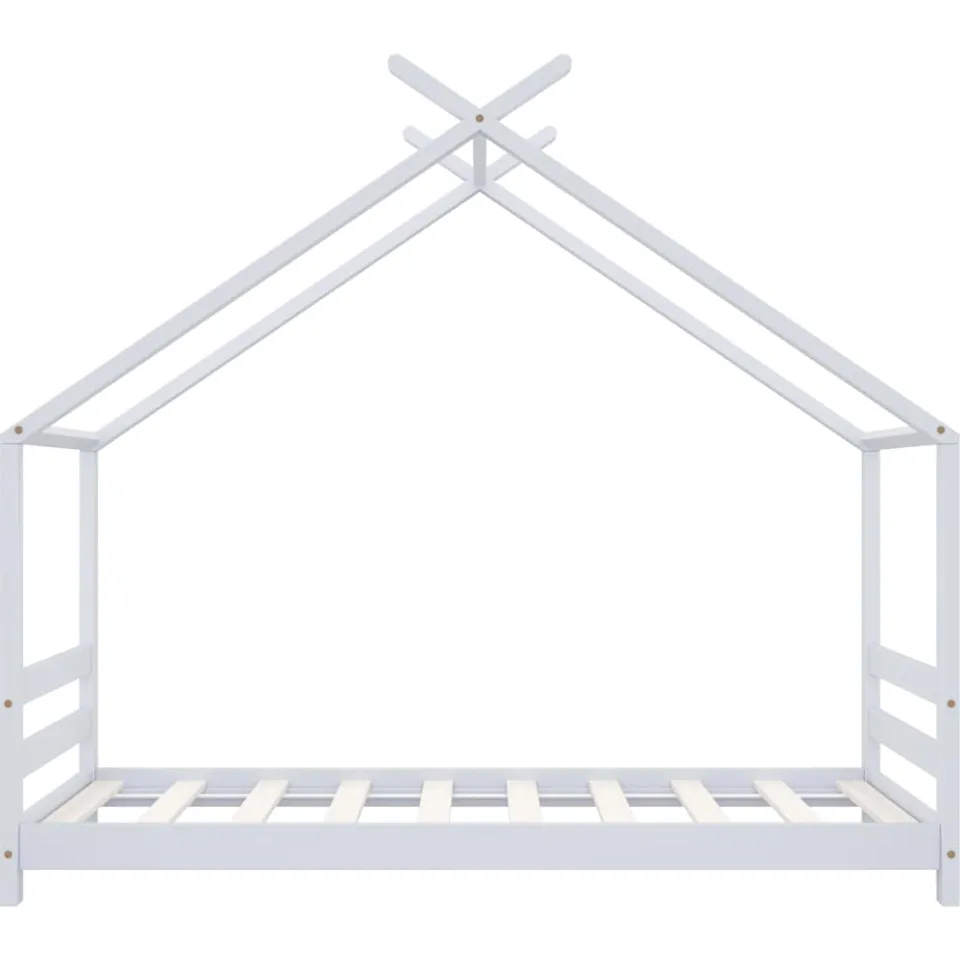 vidaXL Kinderbedframe massief grenenhout wit 80x160 cm, foto 2
