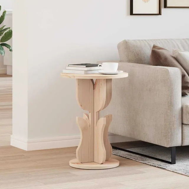 vidaXL Salontafel Naturel 39,5 x 39,5 x 53,5 cm Massief grenenhout, foto 2