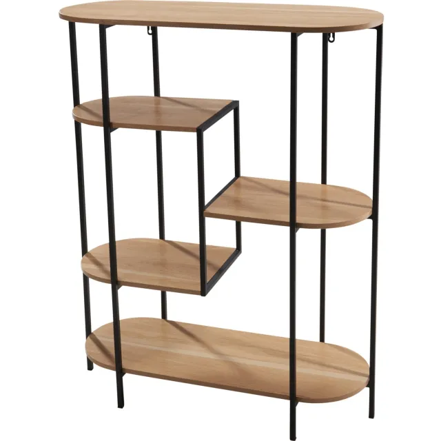Home & Styling Collection Home Styling Collection - Boekenkast - Boekenkast, 5 niveaus, 77 x 30 x 95,5 cm, op een metalen frame Bruin
