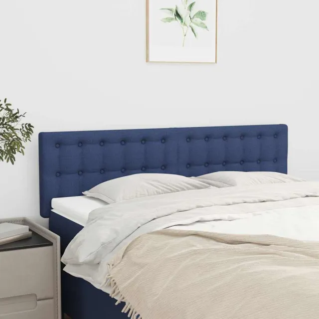 vidaXL Hoofdborden 144x5x78/88 cm stof blauw