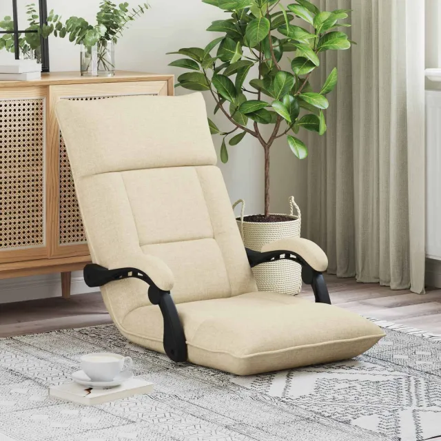 vidaXL Verstelbare vlo stoelen Crèmekleurig Stof