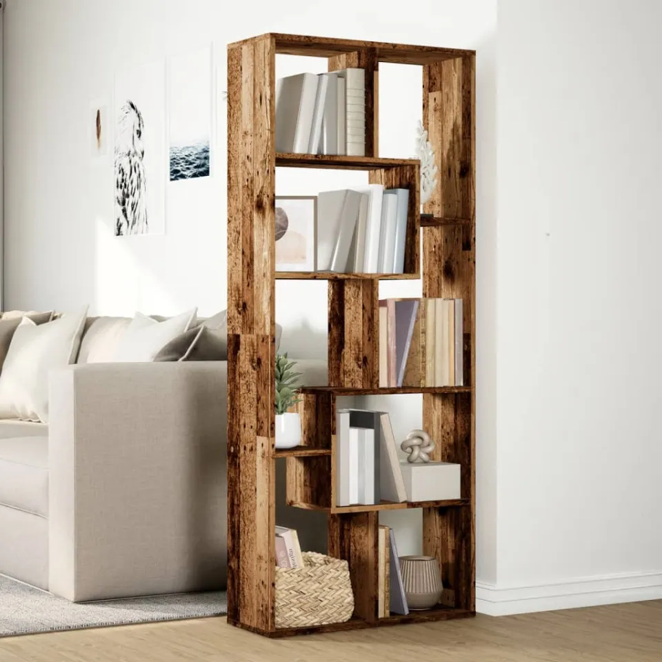 vidaXL Kamerscherm / boekenkast 67x25x161,5 cm hout oud houtkleur bruin, foto 3