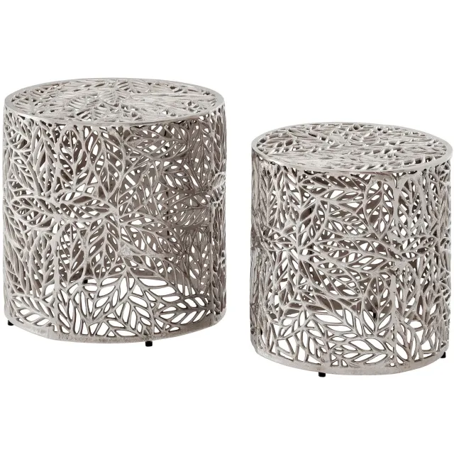 Cosmo Casa Bijzettafels - Set van 2 - Zilver - 41 x 41 x 42 cm