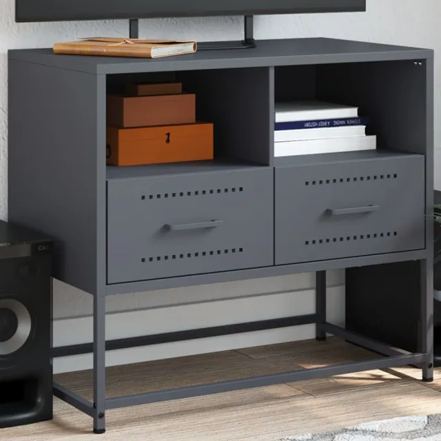 vidaXL Tv-meubel 68x39x60,5 cm staal antracietkleurig Anthraciet