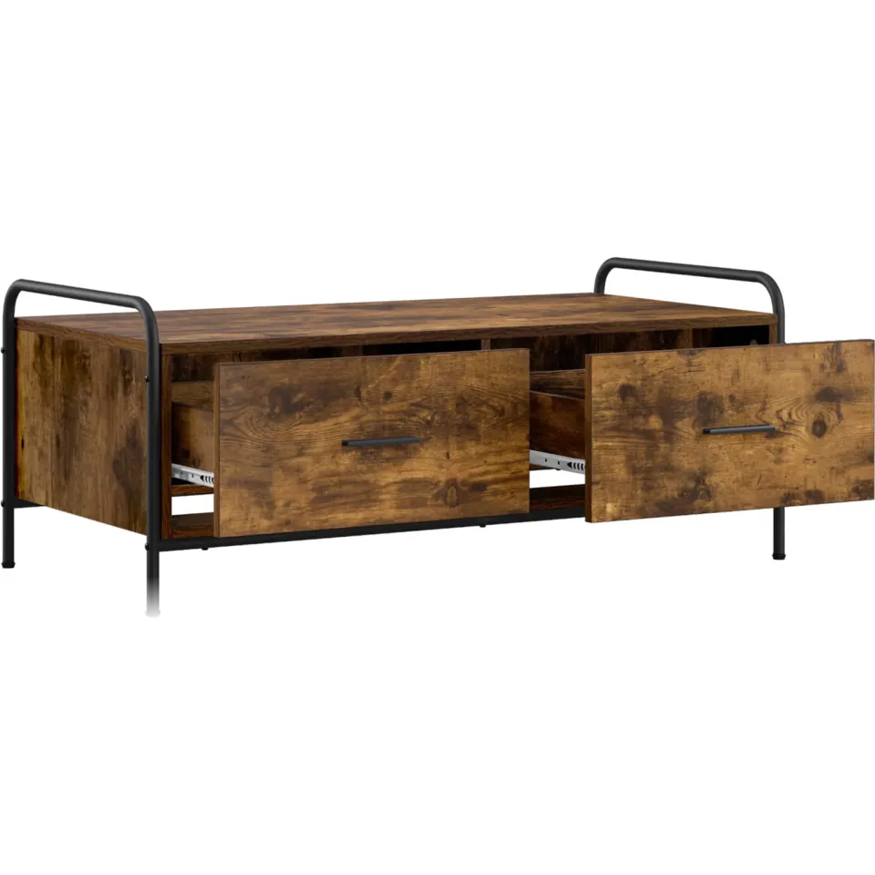 vidaXL Salontafel Gerookt eiken 99,5 x 49 x 41 cm Bewerkt hout Bruin