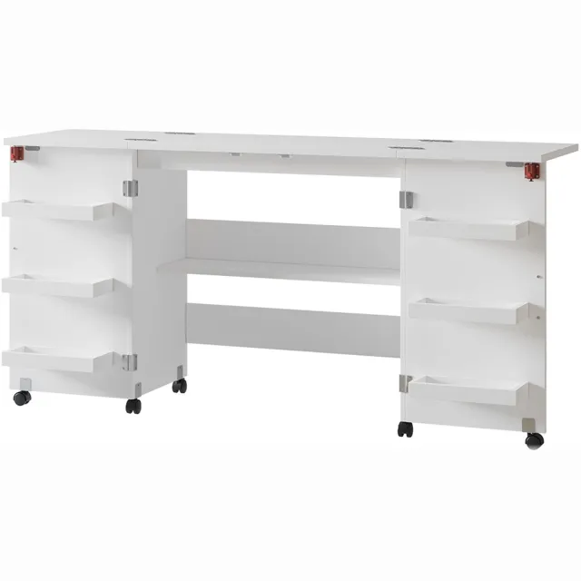 Vicco Carmen Naaitafel – 160 x 80.2 cm met 6 legplanken Wit