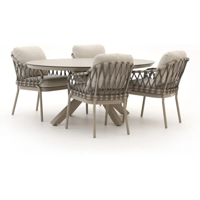 Tierra Outdoor Natal/Oblong 200cm dining tuinset 5-delig Taupe
