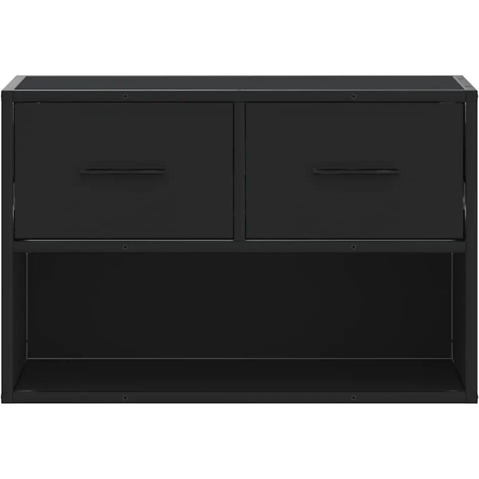 vidaXL Tv-meubel 60x31x39,5 cm bewerkt hout en metaal zwart