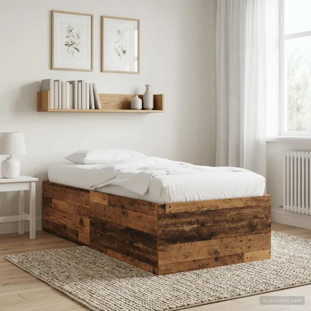 vidaXL Vloerbedframe Oud hout 80 x 200 cm Bewerkt hout Bruin