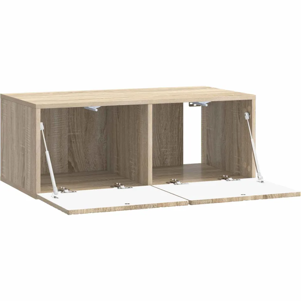 vidaXL Wandbeugel TV-kast 98 x 31 cm Sonoma Eiken Bewerkt hout, foto 4