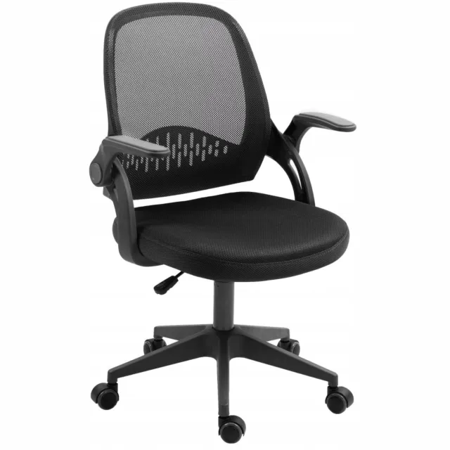 Furnitex FB 49-FX - Bureaustoel - Zwart mesh - Kantelmechanisme - Opklapbare armleuningen