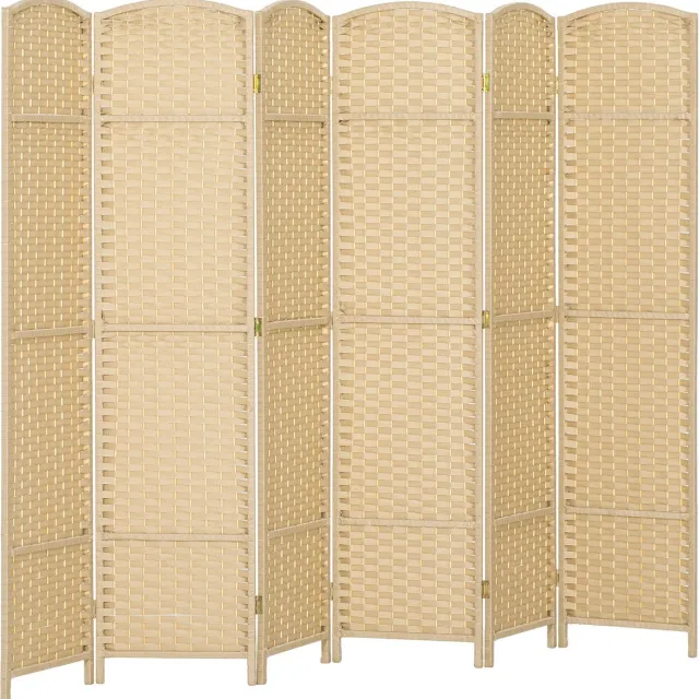 Homcom Kamerscherm - Grenenhout - 240x1,6x170cm - Beige