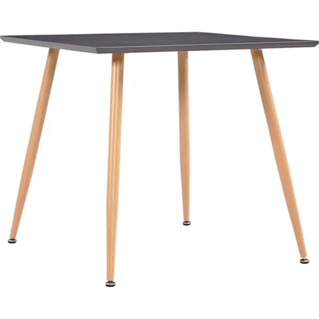 vidaXL Eettafel - 80,5x80,5x73 - cm - MDF - grijs - en - eikenkleurig grijs en eiken
