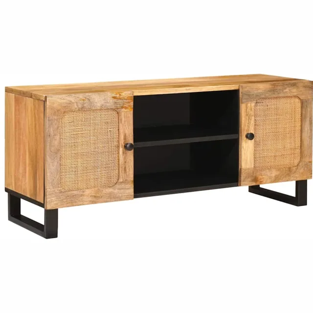 vidaXL TV-kast met plank Bruin 105 x 33 x 46 cm Massief Mango Hout