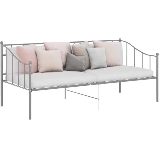 vidaXL Slaapbank metaal grijs 90x200 cm