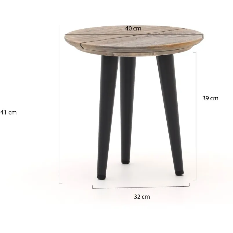 Intenso Furniture Intenso Borgetto/ROUGH-K ø40cm balkon loungeset 3-delig grijs, foto 3