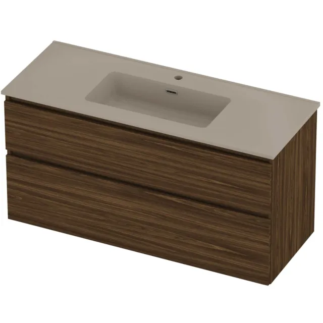 Proline Tribute Badmeubelset Porselein Elegant 1 Kraangat 120x46x62 cm Mat Crème Cotton Cabana Oak Eiken