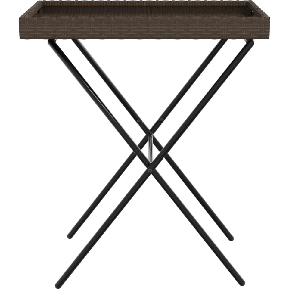 vidaXL Dienbladtafel inklapbaar 65x40x75 cm poly rattan bruin, foto 4