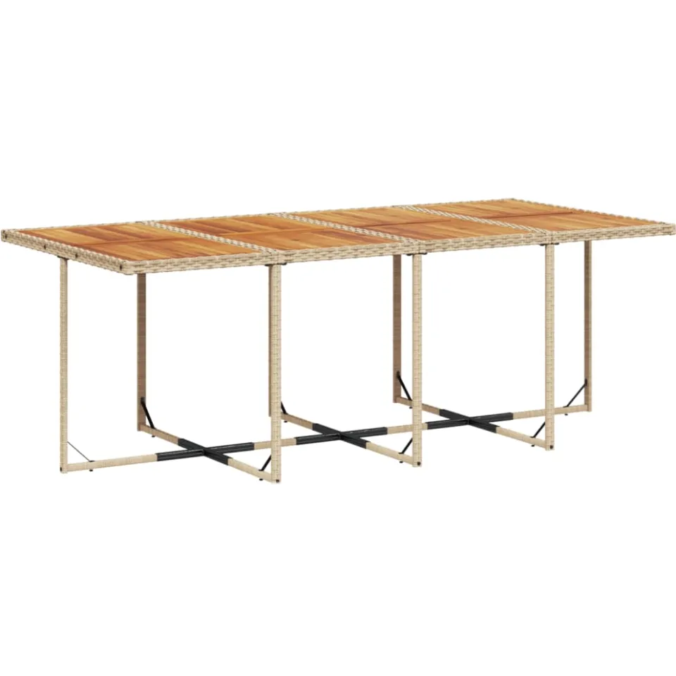 vidaXL 9-delige Tuinset met kussens poly rattan beige, foto 4