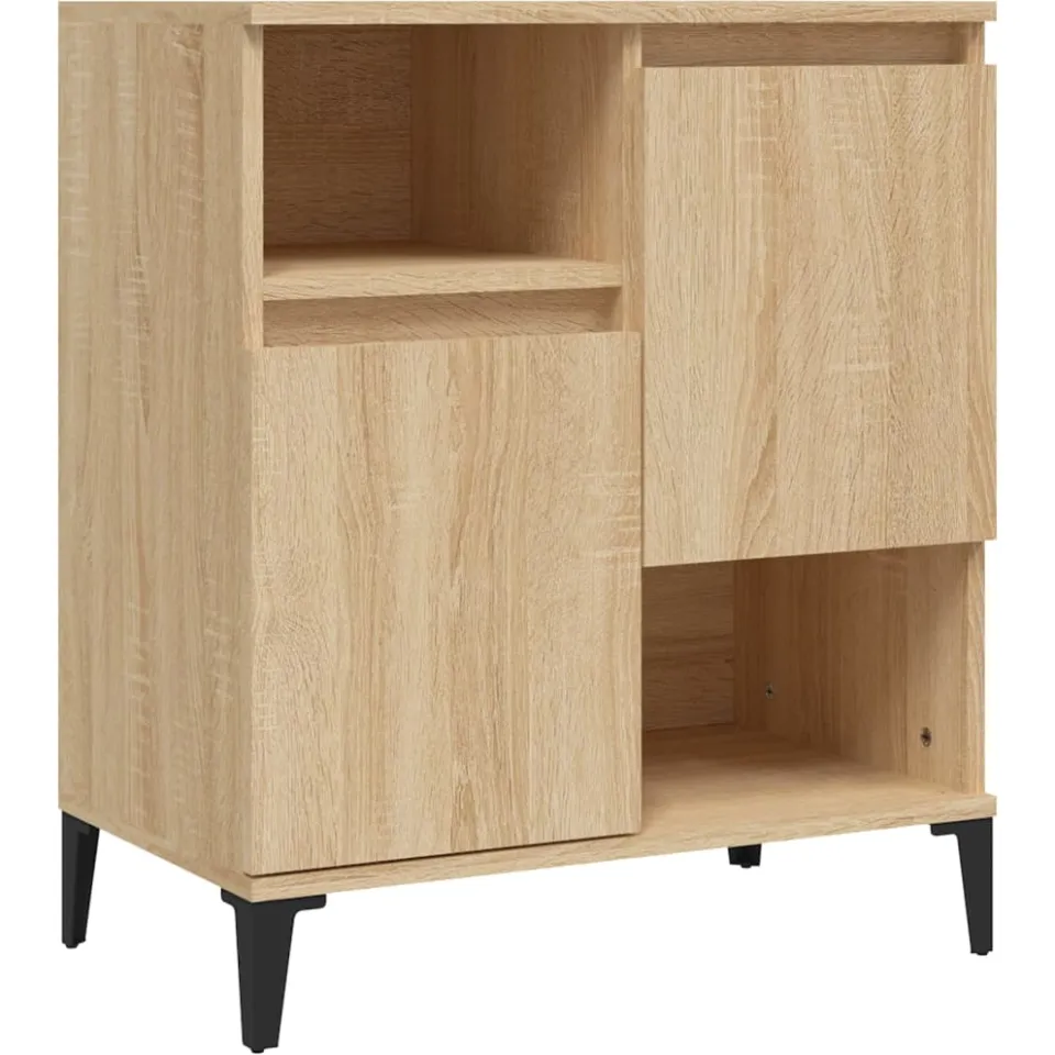 vidaXL Dressoirs 2 st 60x35x70 cm bewerkt hout sonoma eikenkleurig, foto 3