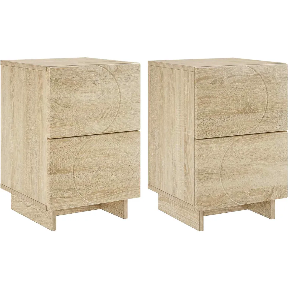 vidaXL Nachtkastje 2 st Sonoma Eiken 33,5 x 34,5 x 50 cm Bewerkt hout, foto 3