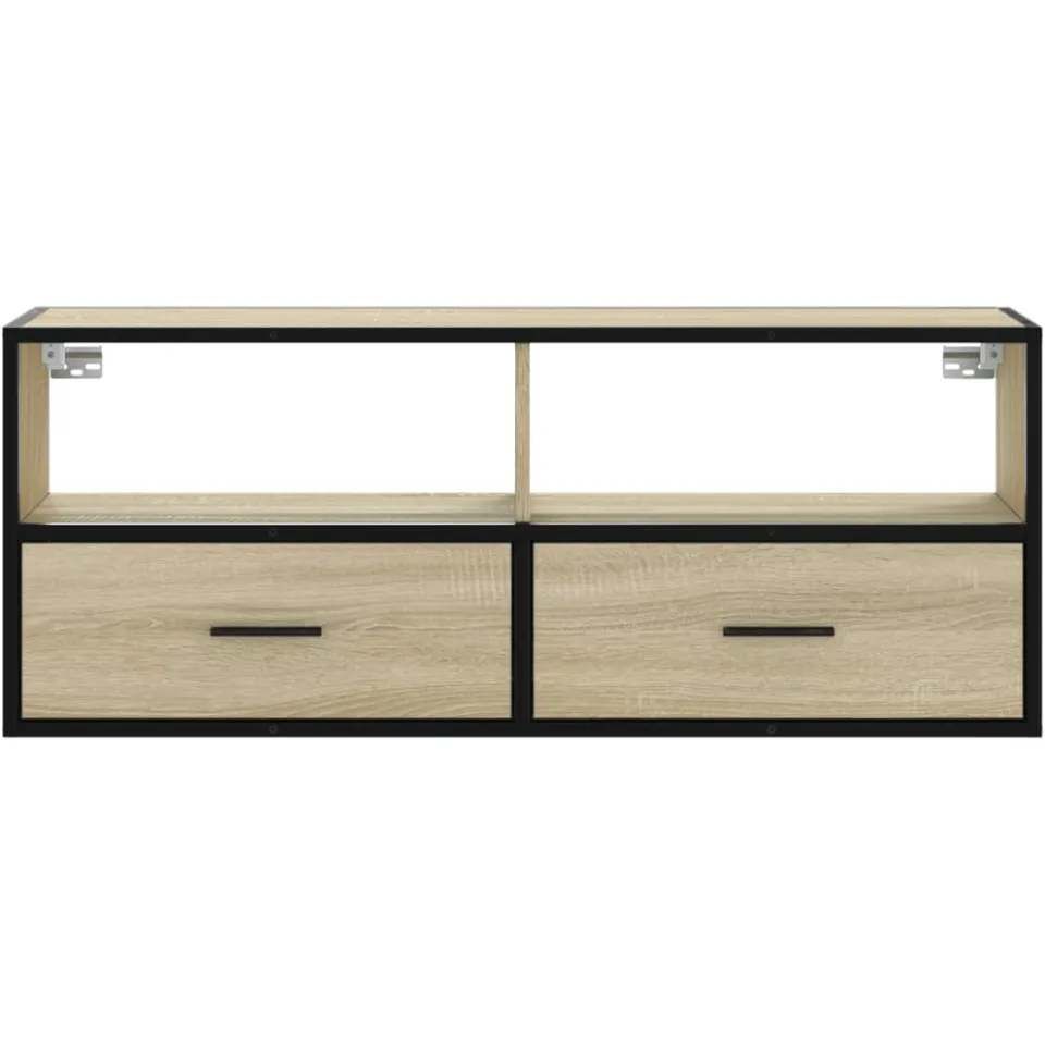 vidaXL Tv-meubel 100x31x39,5cm bewerkt hout metaal sonoma eikenkleurig, foto 4
