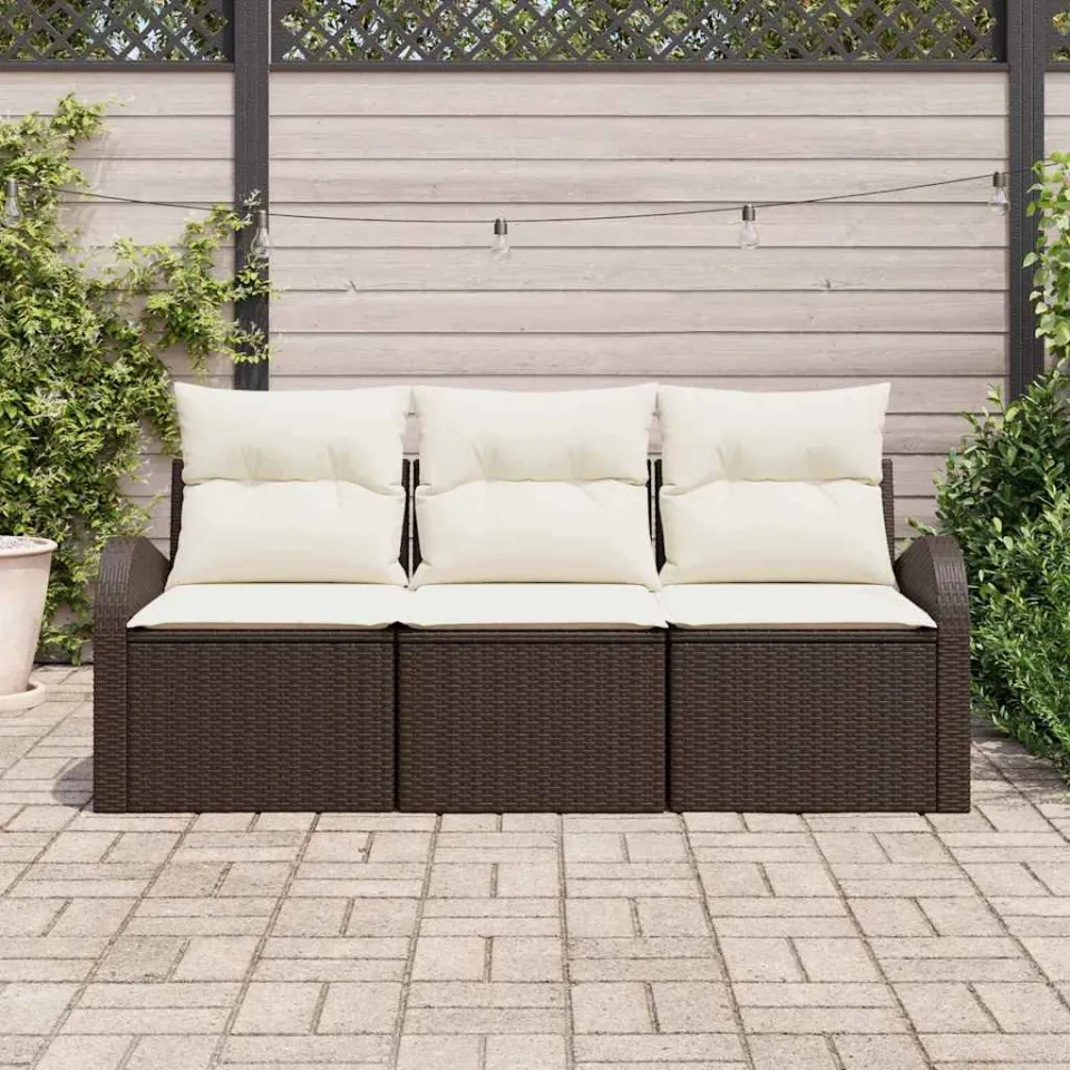 vidaXL Tuin Sofa Set Bruin poly rattan, foto 2
