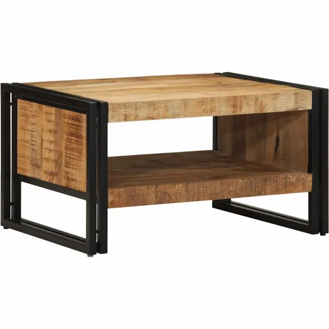 vidaXL Salontafel 70x50x38 cm massief ruw mangohout Bruin