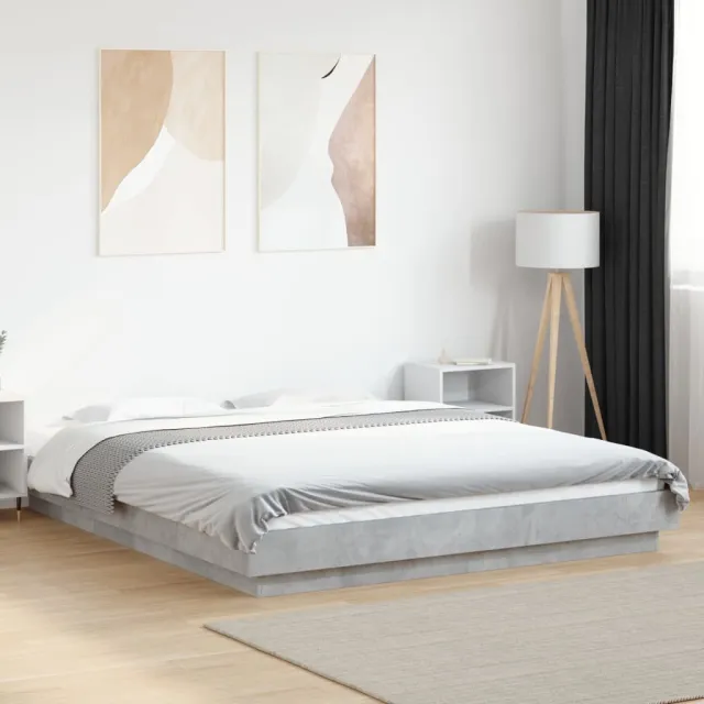 vidaXL Bedframe bewerkt hout betongrijs 150x200 cm grijs