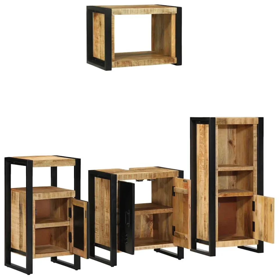 vidaXL Badkamermeubelset 4 st Bruin en zwart 55 x 35 x 60 cm, foto 2
