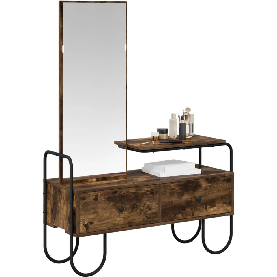 vidaXL Plafondtafel Gerookt eiken 100 x 36,5 x 136 cm Bewerkt hout Bruin