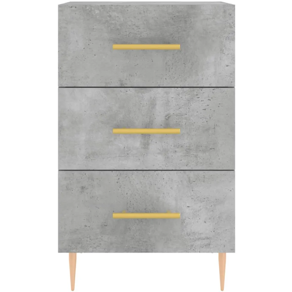 vidaXL Nachtkastje 40x40x66 cm bewerkt hout betongrijs grijs