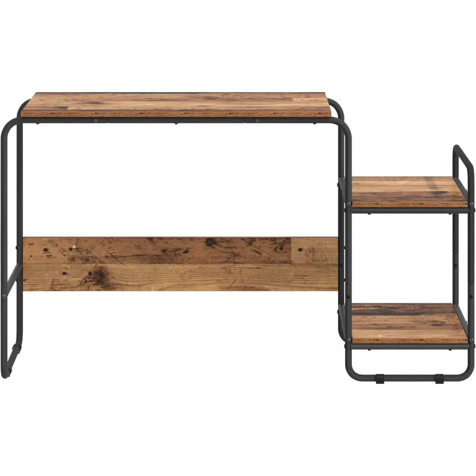 vidaXL Bureau met opbergruimte Oud hout 131.5 x 50 x 75.5 cm Bruin