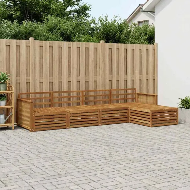 vidaXL Buiten bankenset 5 st 4-zits Naturel Massief Acaciahout