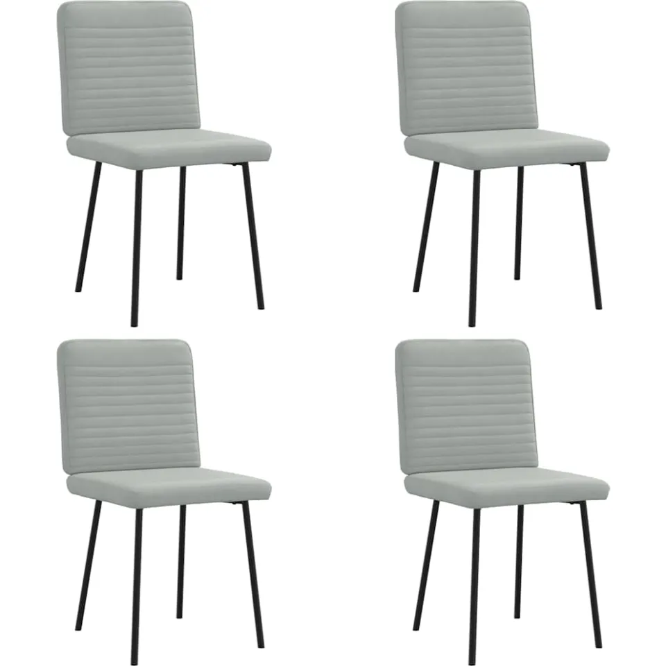 vidaXL Eetkamerstoelen 4 st fluweel lichtgrijs grijs, foto 3