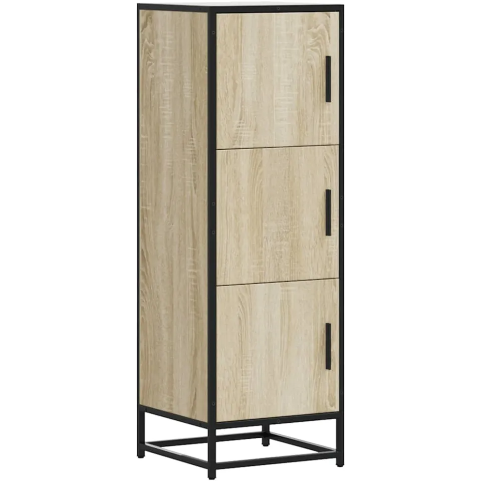 vidaXL Hoge kast 35,5x35x106,5 cm bewerkt hout en metaal sonoma eiken, foto 3